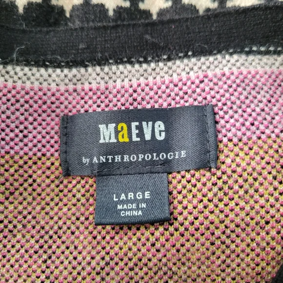 Anthropologie Maeve Hearts Dove Floral Cropped Novelty Cardigan Sweater L - Picture 13 of 14